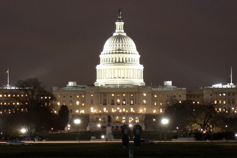 Capitol Hill at night